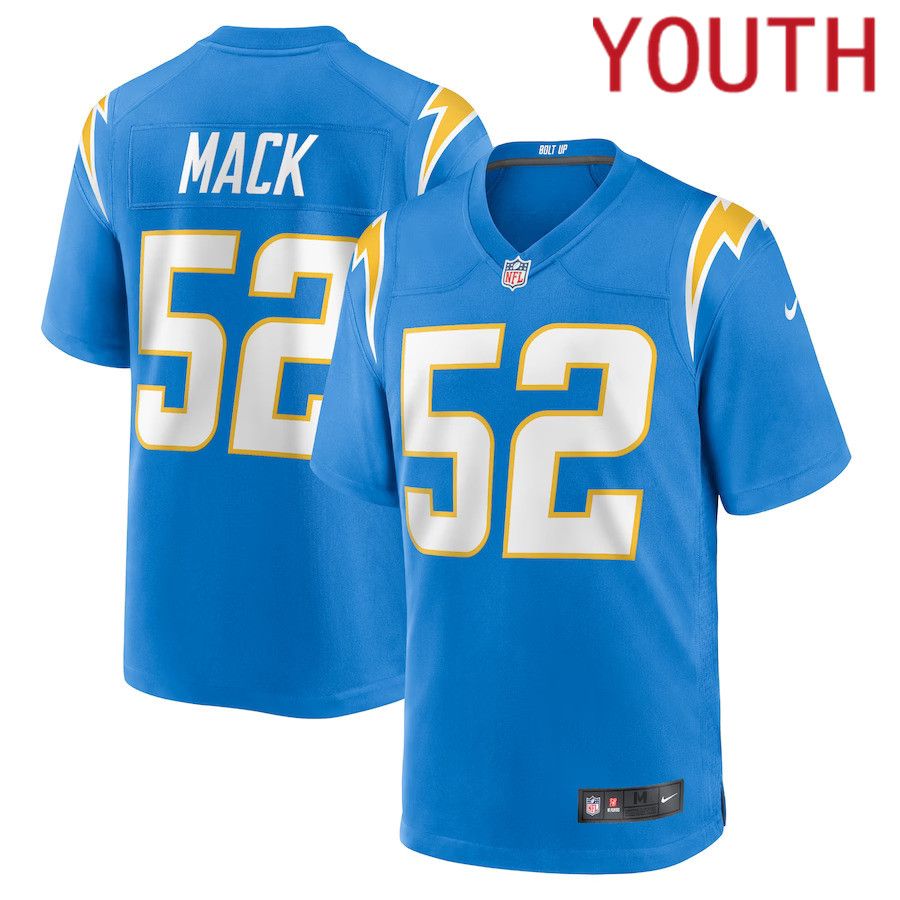 Youth Los Angeles Chargers #52 Khalil Mack Nike Powder Blue Game NFL Jersey->youth nfl jersey->Youth Jersey